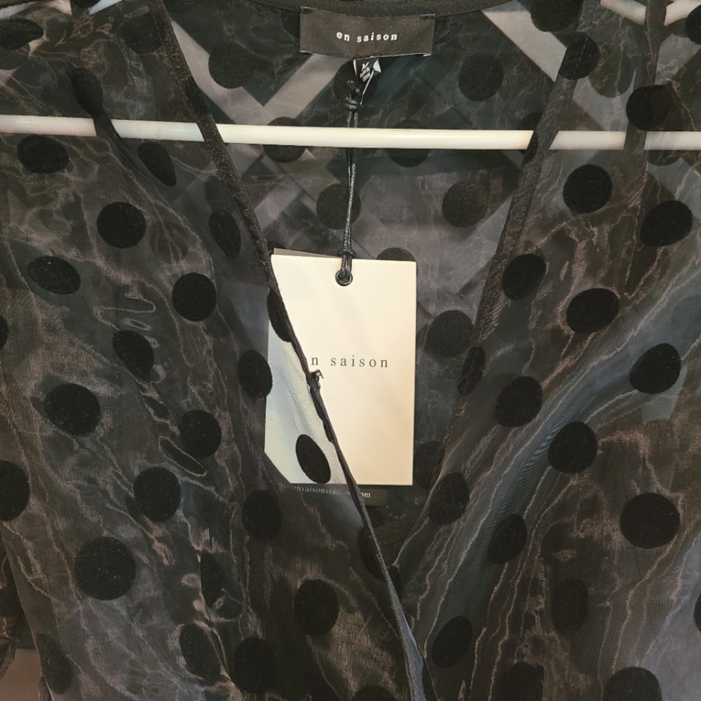 En Saison: organza black wrap dress